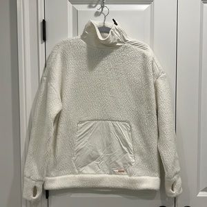 Sweaty Betty Venture White Sherpa fleece Running Pullover Size S